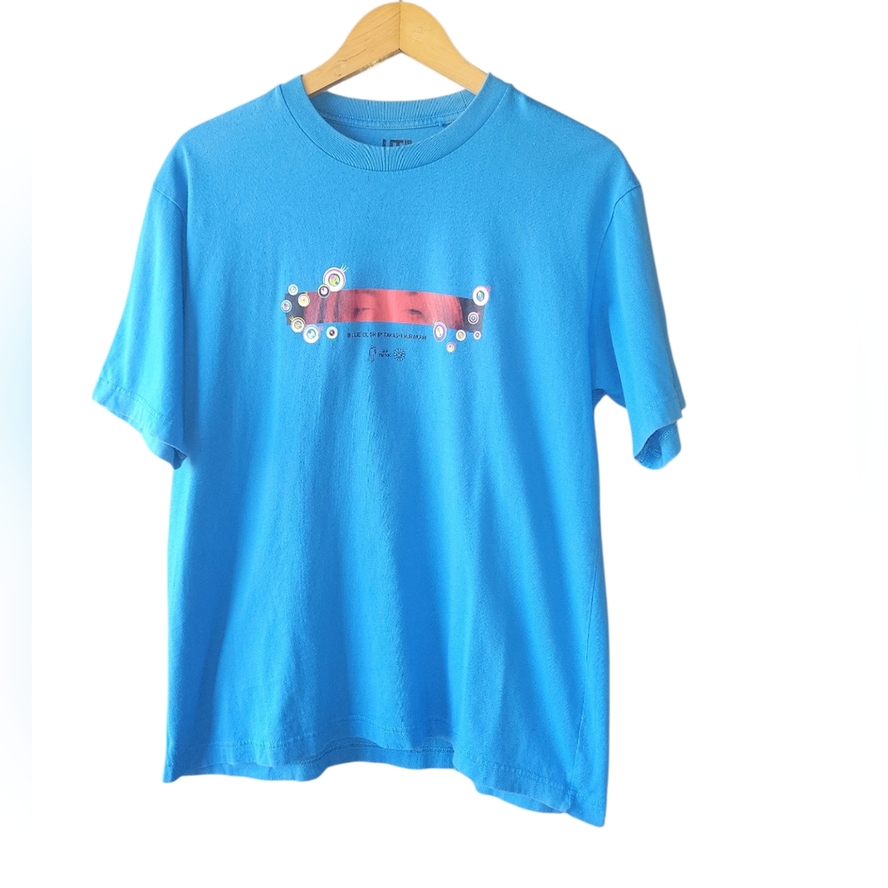 Billie Eilish x Takashi Murakami Uniqlo UT T Shirt Size Medium Blue Graphic Tee